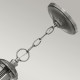 Lampadario medio in acciaio con diffusori in vetro a 5 luci dal design moderno
