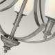 Lampadario medio in acciaio con diffusori in vetro a 5 luci dal design moderno