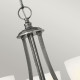 Lampadario piccolo in acciaio con diffusori in vetro a 3 luce dal design moderno