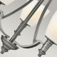 Lampadario piccolo in acciaio con diffusori in vetro a 3 luce dal design moderno