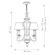 Lampadario rustico con struttura in acciaio e diffusori in organza a 3 luci