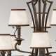 Lampadario rustico gigante struttura in acciaio e diffusori in organza a 15 luci