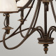 Lampadario rustico gigante struttura in acciaio e diffusori in organza a 15 luci