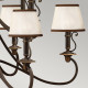 Lampadario rustico gigante struttura in acciaio e diffusori in organza a 15 luci