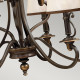 Lampadario rustico grande struttura in acciaio e diffusori in organza a 9 luci