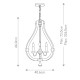 Lampadario rustico in acciaio e legno massiccio con diffusore a 3 luci
