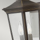 Lanterna da parete rustica media in alluminio diffusore in vetro a 2 luci