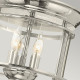Plafoniera a soffitto rotonda in ottone massiccio e diffusore in vetro a 3 luci