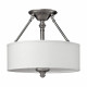 Plafoniera a soffitto stile moderno in acciaio con diffusori in lino a 9 luci