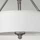 Plafoniera a soffitto stile moderno in acciaio con diffusori in lino a 9 luci