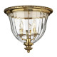 Plafoniera alta in ottone classica con diffusore in vetro con 3 lampadine