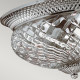 Plafoniera da soffitto grande rustica in acciaio e diffusore in vetro a 3 luci