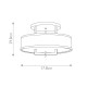 Plafoniera da soffitto in acciaio diffusore in lino a 3 luci dal design minimal