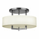 Plafoniera da soffitto in acciaio diffusore in lino a 3 luci dal design minimal
