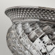 Plafoniera da soffitto piccola rustica in acciaio e diffusore in vetro a 2 luci