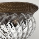 Plafoniera da soffitto piccola rustica in acciaio e diffusore in vetro a 2 luci