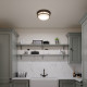 Plafoniera da soffitto rotonda in acciaio diffusore in vetro opalino con 3 luci