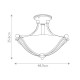 Plafoniera grande in acciaio con diffusore in vetro a 2 luci dal design moderno