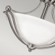 Plafoniera grande in acciaio con diffusore in vetro a 2 luci dal design moderno