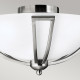 Plafoniera rotonda in acciaio con diffusore in vetro a 2 luci dal design moderno