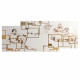 Capezzale in legno con raffigurazioni incise a laser dal design moderno 160x65