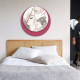 Capezzale rotondo dal design moderno in legno con stampa sacra famiglia