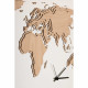 Orologio da parete rettangolare in legno con mappamondo dal design moderno