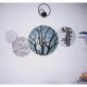 Set 4 pezzi quadri a pannello in legno con incisione laser dal design moderno