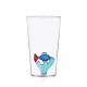 Bicchiere in vetro per long drink con pesciolino