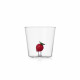 Bicchiere tumbler in vetro per acqua con fragola