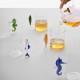 Bicchiere tumbler in vetro per acqua con tartaruga
