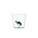 Bicchiere tumbler in vetro per acqua con tartaruga