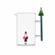 Brocca con manico in vetro con albero e babbo natale