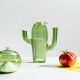 Brocca in vetro per acqua a forma di cactus