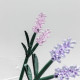 Fiore decorativo in vetro soffiato a forma di ramo lavanda lilla