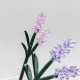 Fiore decorativo in vetro soffiato a forma di ramo lavanda rosa