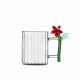 Mug in vetro con fiori di bacche