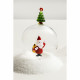 Pallina di natale in vetro con albero e babbo natale