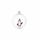 Pallina di natale in vetro con pinguino con cappello