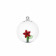 Pallina in vetro per albero di natale con fiori di bacche
