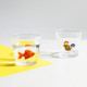 Tumbler in vetro con con pesciolino design originale per una tavola creativa