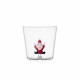 Tumbler in vetro versione natalizia con babbo natale che salta