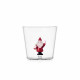 Tumbler in vetro versione natalizia con babbo natale con sacco