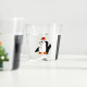 Tumbler in vetro versione natalizia con pinguino con cappello