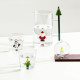Tumbler in vetro versione natalizia con pinguino con cappello