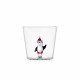 Tumbler in vetro versione natalizia con pinguino con cappello