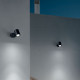 Applique a led da esterno in alluminio e diffusore orientabile in vetro