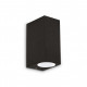 Applique a led esterno struttura alta in alluminio e doppio diffusore in vetro