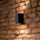 Applique a led esterno struttura alta in alluminio e doppio diffusore in vetro