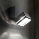 Applique da esterno a led in alluminio e diffusore quadrato orientabile in vetro